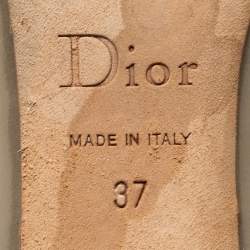 Pre Owned Dior Metallic Leather Buckle Block Heel Pumps Size 37