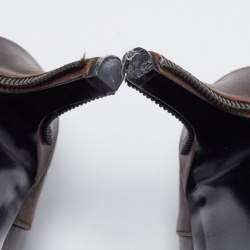 Pre Owned Dior Dark Brown Leather Buckle Pumps Size 39