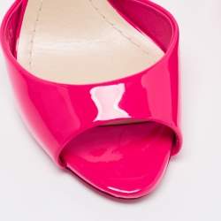 Dior Pink Patent Leather and PVC Clear Block Heels Ankle-Strap Sandals Size 35