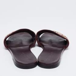 Pre Owned Dior Brown Canvas Dway Flat Slides Size 39