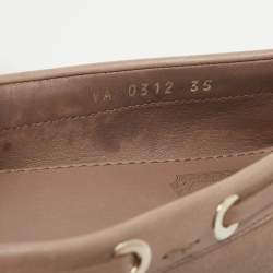 Dior Light Brown Leather CD Loafers Size 35