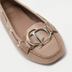 Dior Light Brown Leather CD Loafers Size 35