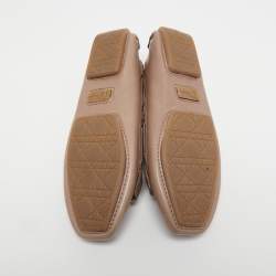 Dior Light Brown Leather CD Loafers Size 35