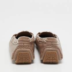 Dior Light Brown Leather CD Loafers Size 35