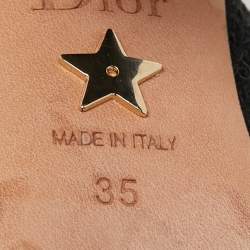 Pre Owned Dior Black Canvas Dway Embroidered Mules Size 35