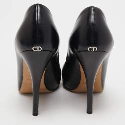 Pre Owned Dior Black Leather Pointed Toe Pumps Size 35.5