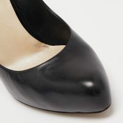 Pre Owned Dior Black Leather Pointed Toe Pumps Size 35.5