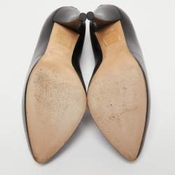 Pre Owned Dior Black Leather Pointed Toe Pumps Size 35.5