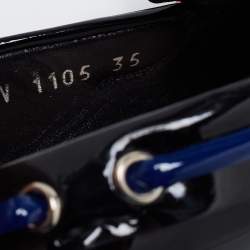 Pre Owned Dior Black Patent Leather Bow Loafers Size 35