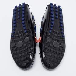 Pre Owned Dior Black Patent Leather Bow Loafers Size 35