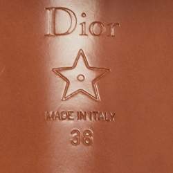 Pre Owned Dior White Leather Zodiac Ankle Tie Sandals Size 38