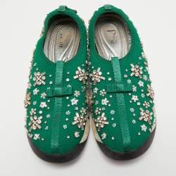 Pre Owned Dior Green Mesh Fusion Sneakers Size 37.5