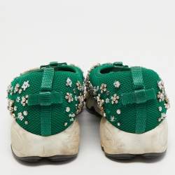 Pre Owned Dior Green Mesh Fusion Sneakers Size 37.5