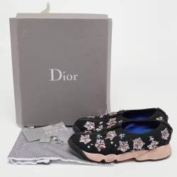 Pre Owned Dior Black Mesh Fusion Sneakers Size 38
