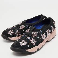Pre Owned Dior Black Mesh Fusion Sneakers Size 38