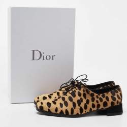 Christian Louboutin Leopard Print Calf Hair Zazou Oxfords Size 37
