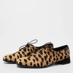 Christian Louboutin Leopard Print Calf Hair Zazou Oxfords Size 37