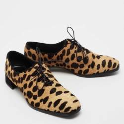 Christian Louboutin Leopard Print Calf Hair Zazou Oxfords Size 37