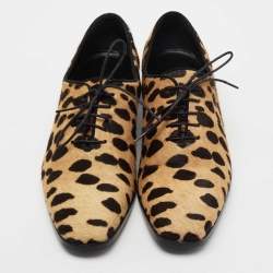 Christian Louboutin Leopard Print Calf Hair Zazou Oxfords Size 37
