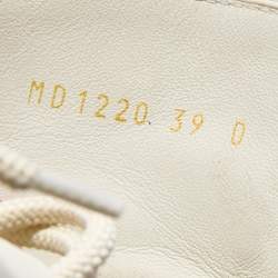 Dior Light Cream Leather Quest Tall Boots Size 39