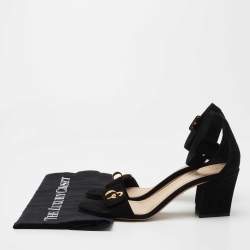 Dior Black Suede C'est Ankle Strap Sandals Size 39