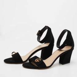 Dior Black Suede C'est Ankle Strap Sandals Size 39
