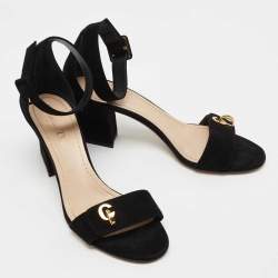 Dior Black Suede C'est Ankle Strap Sandals Size 39