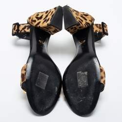 Dior Brown/Beige Calf Hair C'est Ankle Strap Sandals Size 39