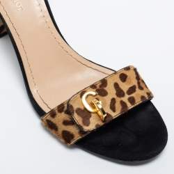 Dior Brown/Beige Calf Hair C'est Ankle Strap Sandals Size 39