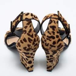 Dior Brown/Beige Calf Hair C'est Ankle Strap Sandals Size 39