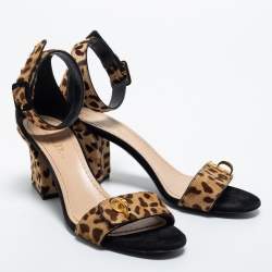 Dior Brown/Beige Calf Hair C'est Ankle Strap Sandals Size 39