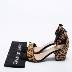 Dior Brown/Beige Calf Hair C'est Ankle Strap Sandals Size 39