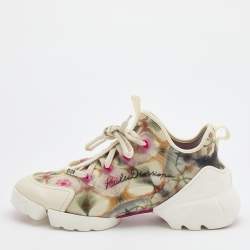 Dior Multicolor Printed Neoprene and Leather D-Connect Kaleidoscopic Sneakers Size 39.5