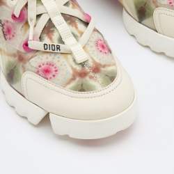 Dior Multicolor Printed Neoprene and Leather D-Connect Kaleidoscopic Sneakers Size 39.5