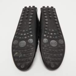 Dior Black Leather Embellished Slip On Loafers Size 40.5