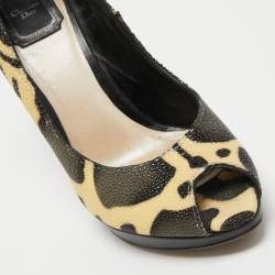 Dior Black/Yellow Stingray Miss Dior Pumps Size 37.5