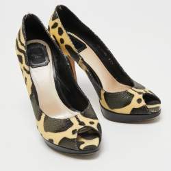 Dior Black/Yellow Stingray Miss Dior Pumps Size 37.5