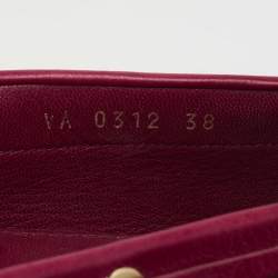 Pre Owned Dior Magenta Leather CD Logo Loafers Size 38