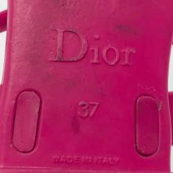 Dior Pink Rubber Bow Thong Flats Size 37