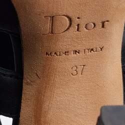 Pre Owned Dior Black Leather Ankle Strap Sandals Size 37