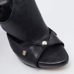 Pre Owned Dior Black Leather Ankle Strap Sandals Size 37