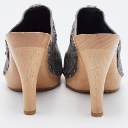Dior Silver Cannage Leather Clog Mules Size 36.5