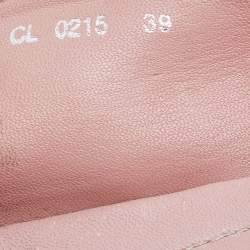 Pre Owned Dior Light Pink Canvas Flower Embellished Espadrille Flats Size 39