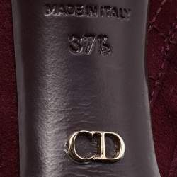 Dior Burgundy Suede Platform Ankle Length Boots Size 37.5
