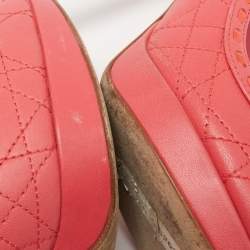 Pre Owned Dior Pink Leather Peep Toe Pumps Size 36