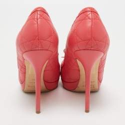 Pre Owned Dior Pink Leather Peep Toe Pumps Size 36
