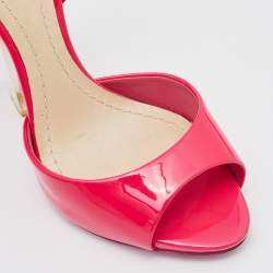 Dior Bright Pink Patent Leather and PVC Ankle Strap Sandals Size 35