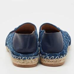 Pre Owned Valentino Blue Demin Espadrille Flats Size 40 