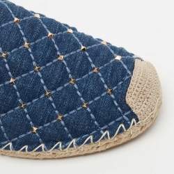 Pre Owned Valentino Blue Demin Espadrille Flats Size 40 