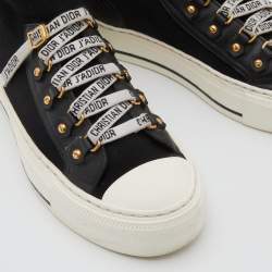 Dior Black/White Technical Knit and Leather Walk'n'Dior High Top Sneakers Size 36
